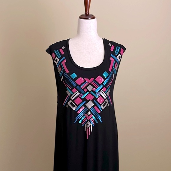 Chaser - Glam Rock Sequined Maxi Dress - M - Perfect for Beach, Pool to Street - Picture 4 of 9